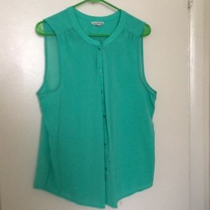 Mint green sleeveless blouse